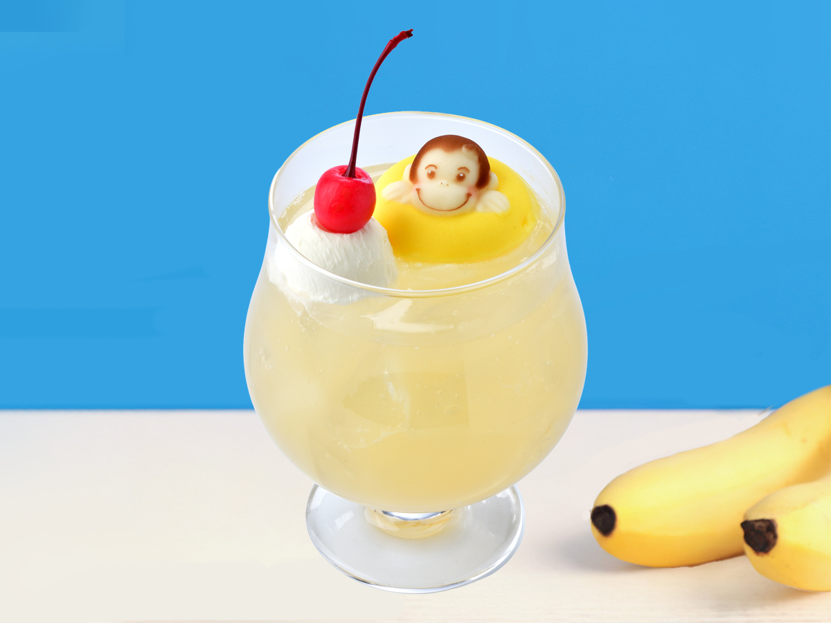 うきわでぷかぷか！カラフルクリームソーダ バナナ